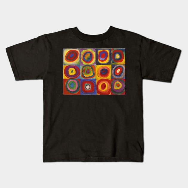 Kandinsky Squares With Concentric Circles Kids T-Shirt by fineartgallery